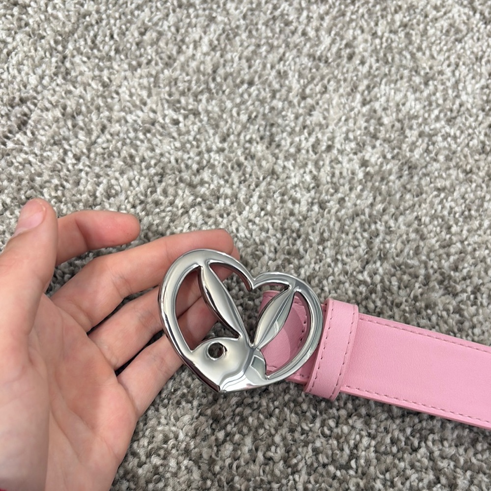Pink Heart Buckle Belt